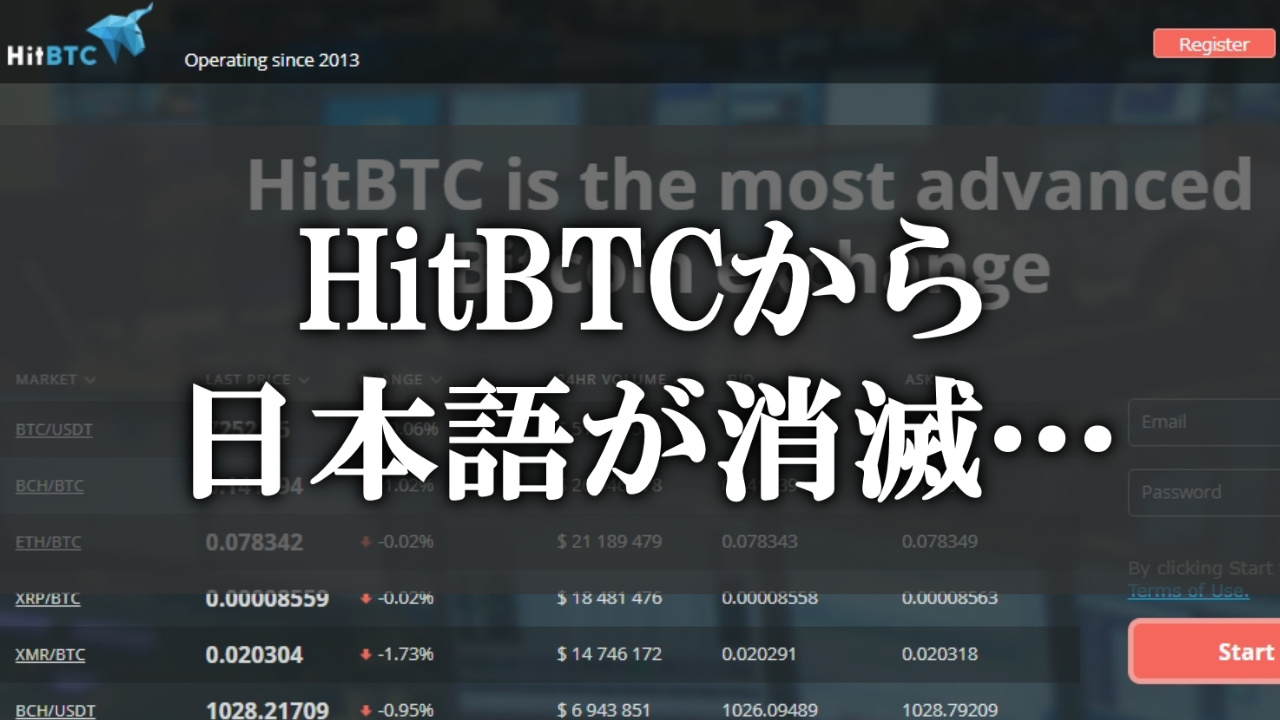 HitBTCの日本語設定が消えた理由